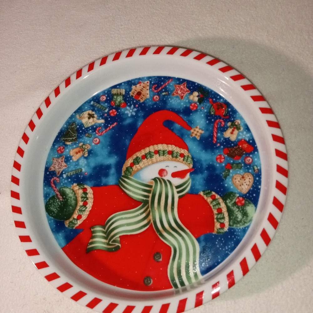 Vintage Snowman 7.75" Ceramic Plate
